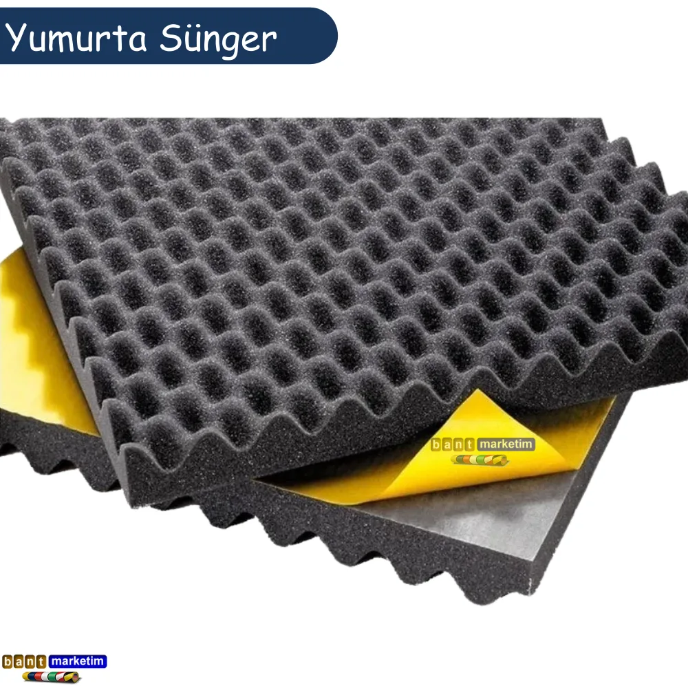 60 Dns Yanmaz Yapışkanlı 40mm Yumurta Akustik Sünger 50 x 50 cm 20'li