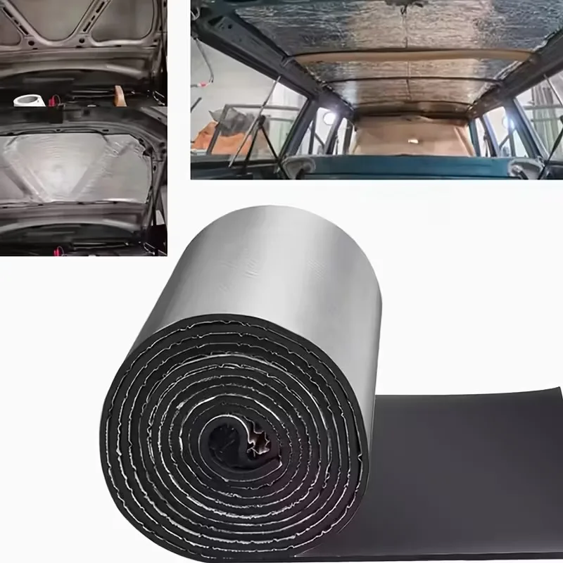 Araç Kaput Altı Yalıtım 120x100cm 9mm Folyolu Yapışkanlı Karavan Oto Ses Ve Isı Yalıtım Malzemesi