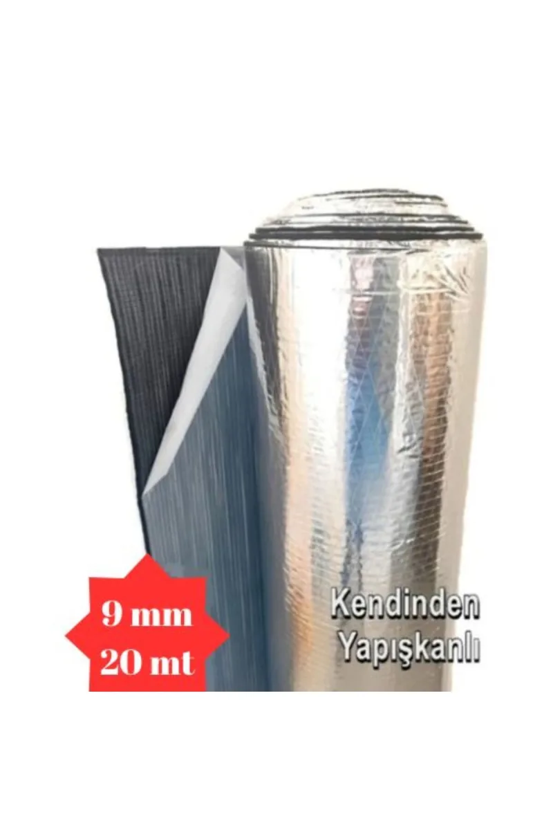 Araç Karavan İzolasyonu Alüminyum Folyolu Kauçuk 9mm 100cmx20Mt (20M2) Yapışkanlı Kauçuk