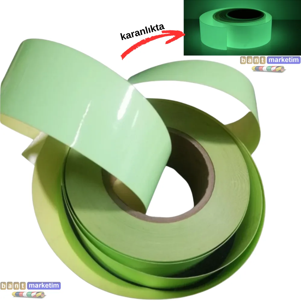 Fosforlu (fotolümen) Şerit Bant Folyo-lümen Folyo 5cm X 10m