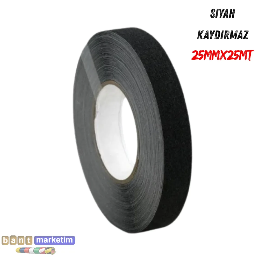 Merdiven Ve Zemin Kaydırmaz Kaymaz Bant 25mm X 25mt Siyah (48adet)