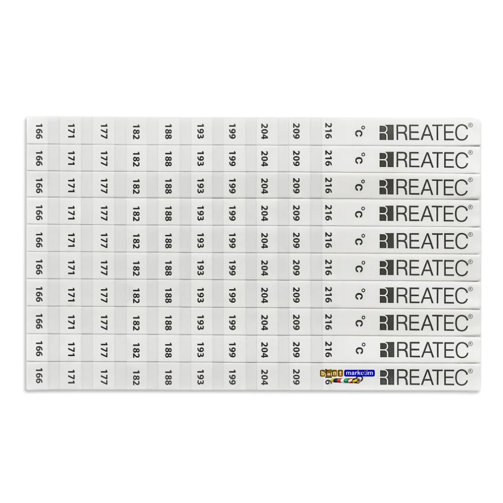 REATEC Sıcaklık Ölçüm Etiketi Isı Ölçer Ölçüm Aralığı 166 °c - 216 °c (10adet)