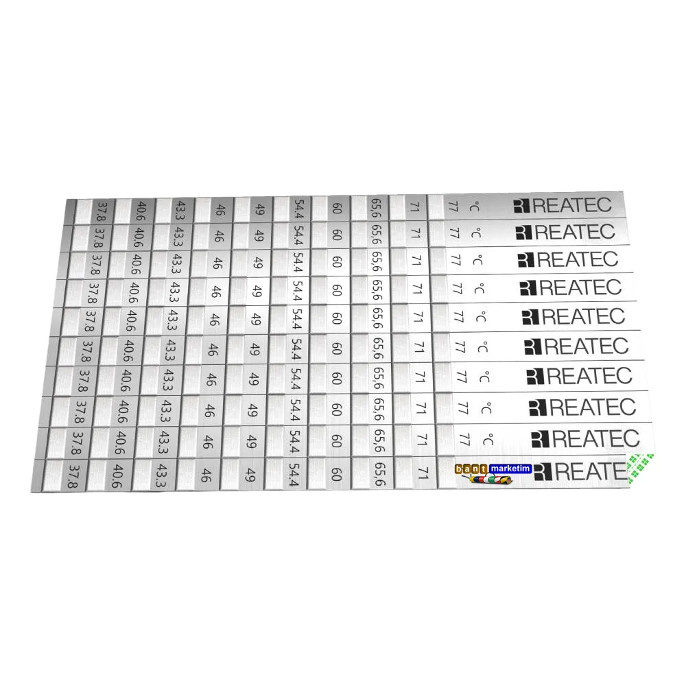 REATEC Sıcaklık Ölçüm Etiketi Isı Ölçer Ölçüm Aralığı 37,8 °c - 77 °c (10adet)