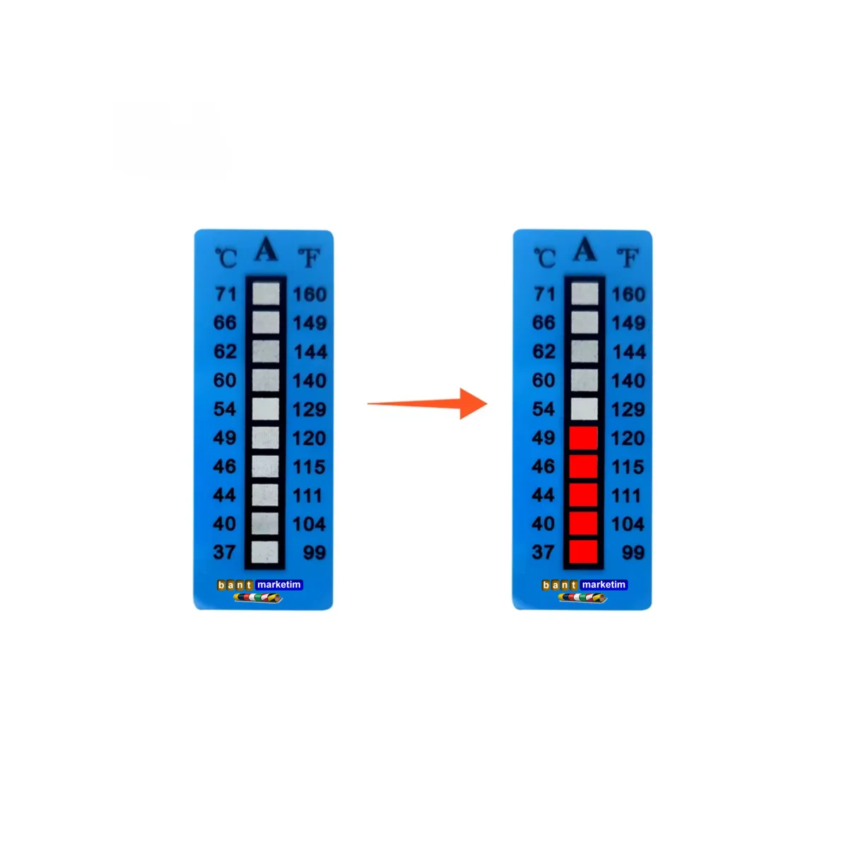 Sıcaklık - Isı Ölçüm Etiketi 270°F - 360°F / 132°C - 182°C (10 adet)