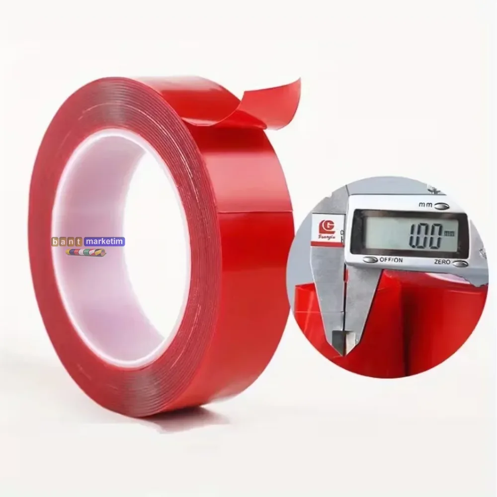 Silikon Çift Taraflı Montaj Bantı Şeffaf Tape 19mm X 5mt