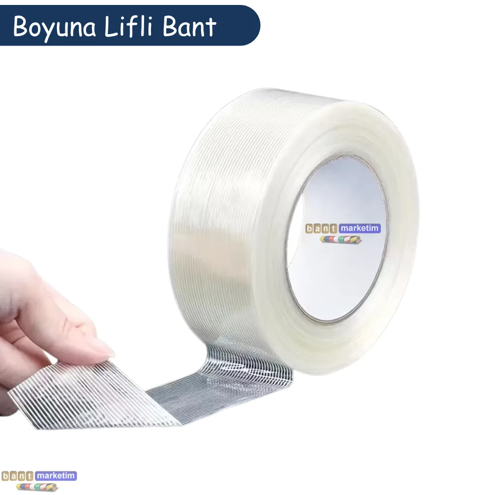 Yırtılmaya Karşı Dirençli, Yüksek Yapışma Gücü Boyuna Lifli Bant 50mmx50mt