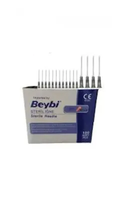 BEYBİ Enjektör Ucu ( Enjektör Iğnesi) Siyah 100 Adet Steril 22g X1 1/4