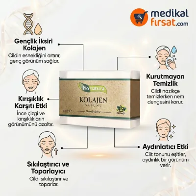 BioNatura Kolajen ve Sıkılaştırıcı Yüz Bakım Sabunu 150gr (Kırışıklık Karşıtı)