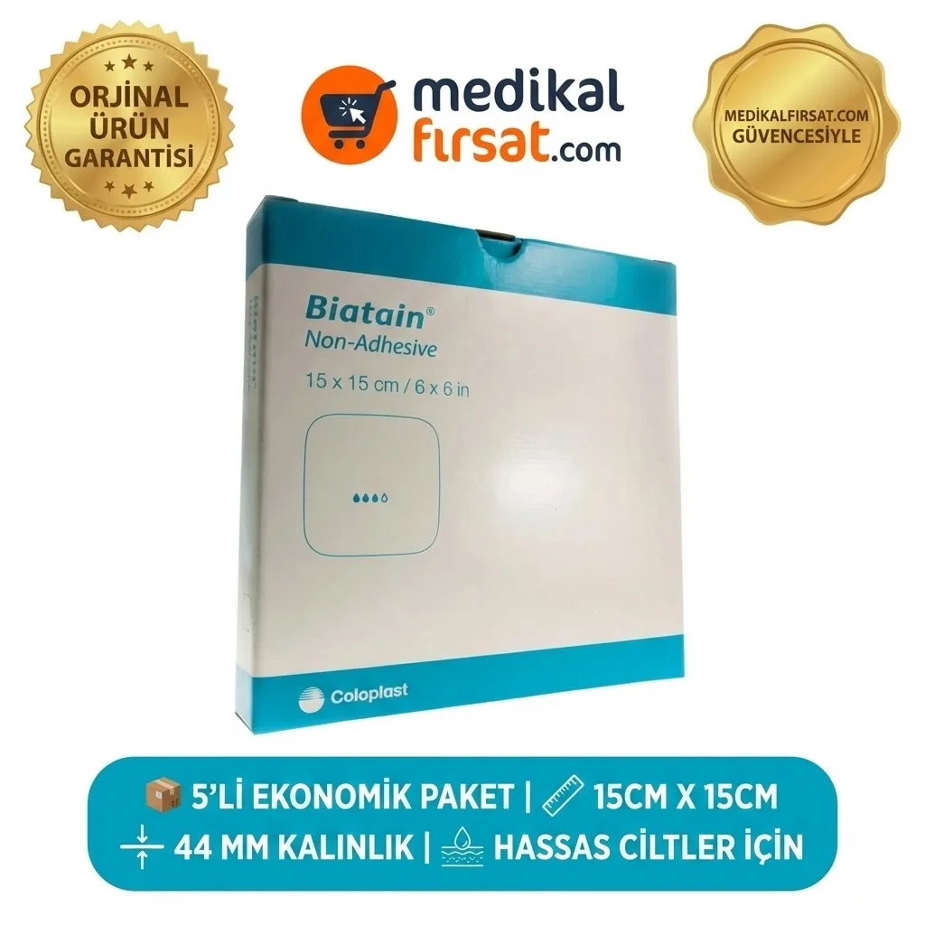 Coloplast Biatain® Non-Adhesive – Yapışkansız 3 Boyutlu Köpük Yara Örtüsü (Hassas Ciltler İçin)