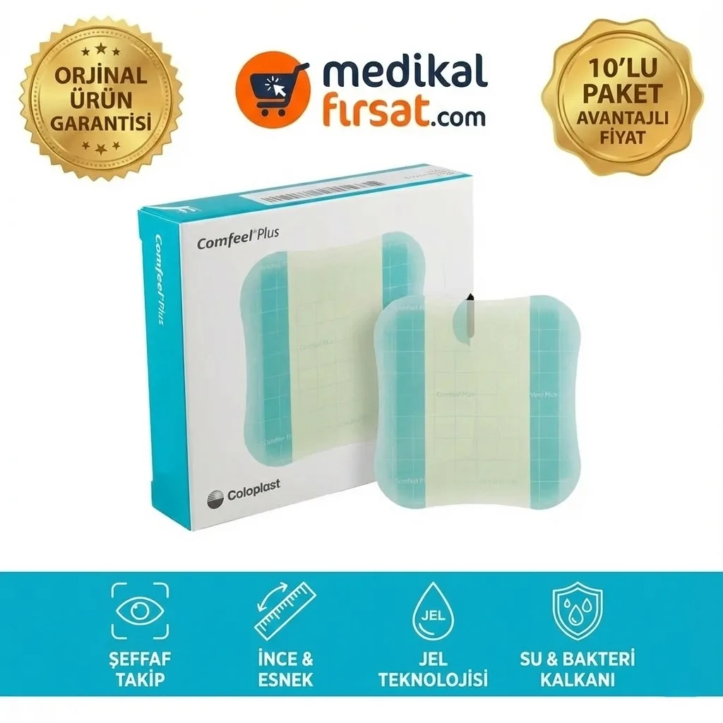 Coloplast Comfeel® Plus Transparent – Şeffaf Hidrokolloid Yara Örtüsü (10 x 10 CM )