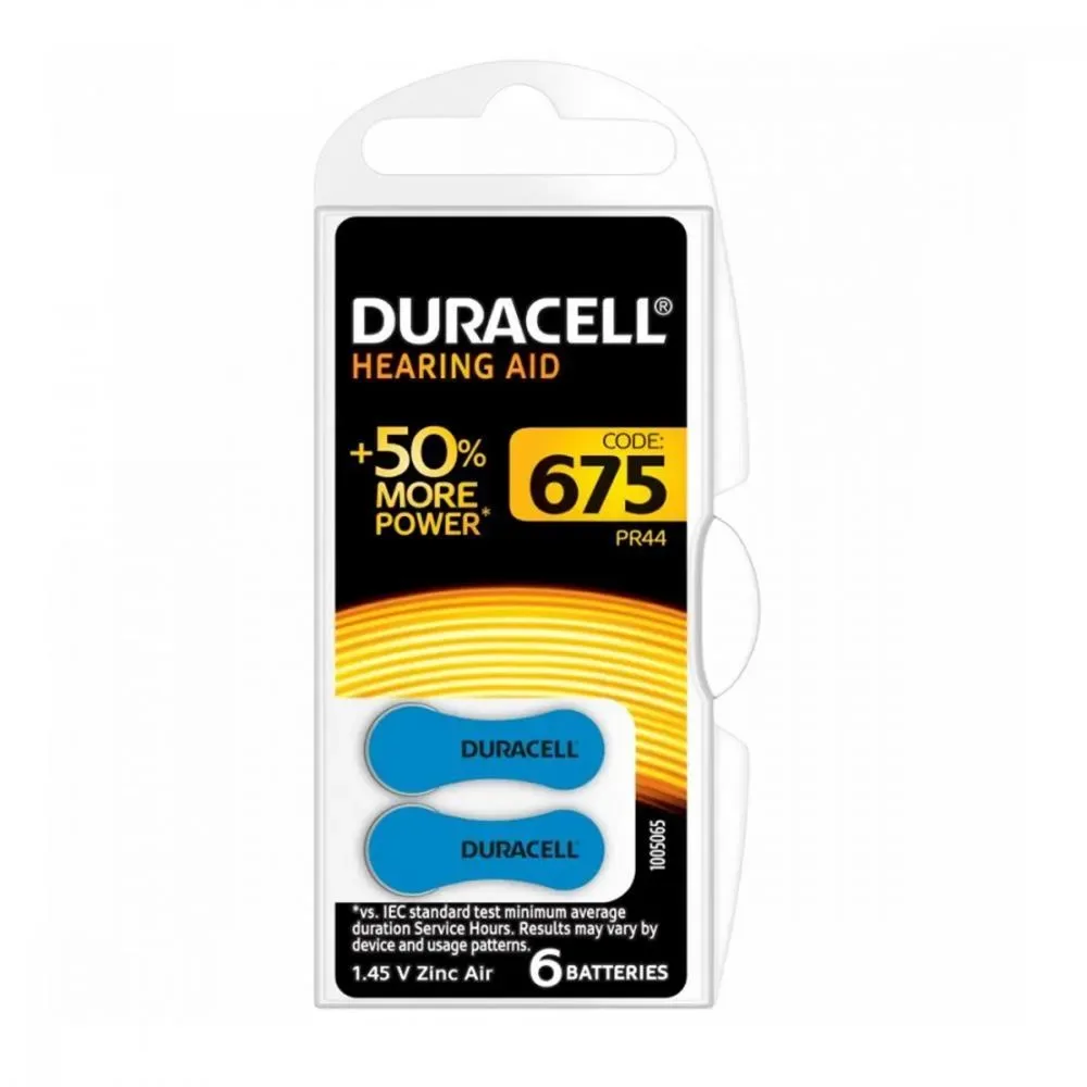 Duracell Activair 675 Numara İşitme Cihazı Pili (6'lı Paket)