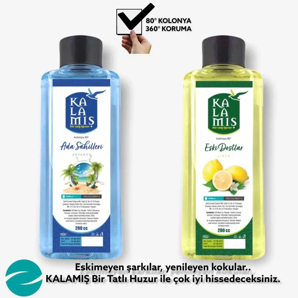 KALAMIŞ Bir Tatlı Huzur Ada Sahilleri & Eski Dostlar 200 cc Kolonya 2 li