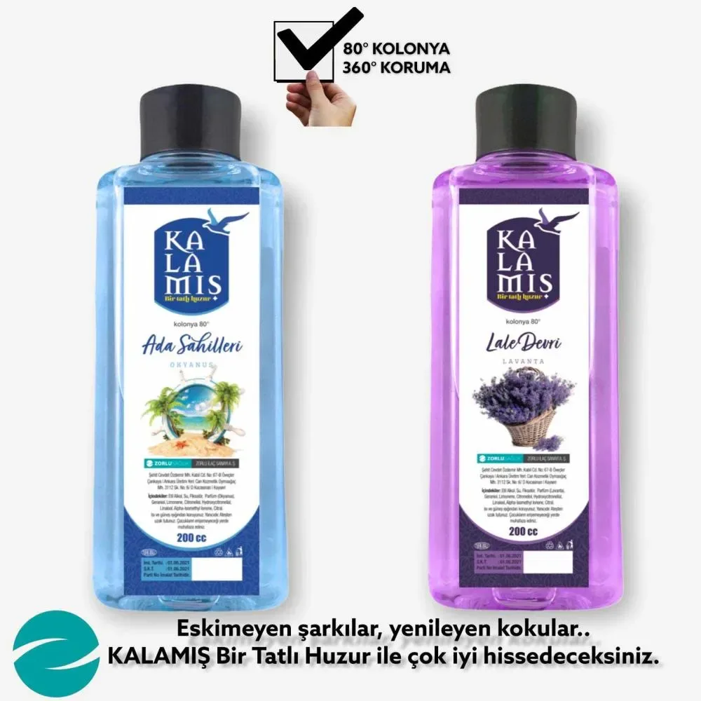 KALAMIŞ Bir Tatlı Huzur Ada Sahilleri & Lale Devri 200 cc Kolonya 2 li