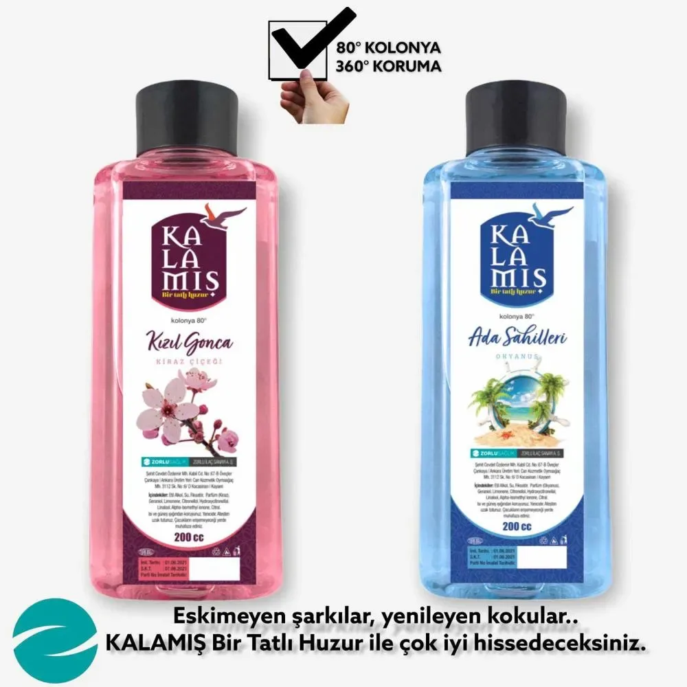 KALAMIŞ Bir Tatlı Huzur Kızıl Gonca & Ada Sahilleri 200 cc Kolonya 2 li
