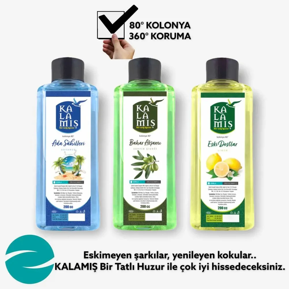 KALAMIŞ Bir Tatlı Huzur Muhteşem 3 lü 200 cc Kolonya (AdaSahilleri & BaharAkşamı & EskiDostlar)