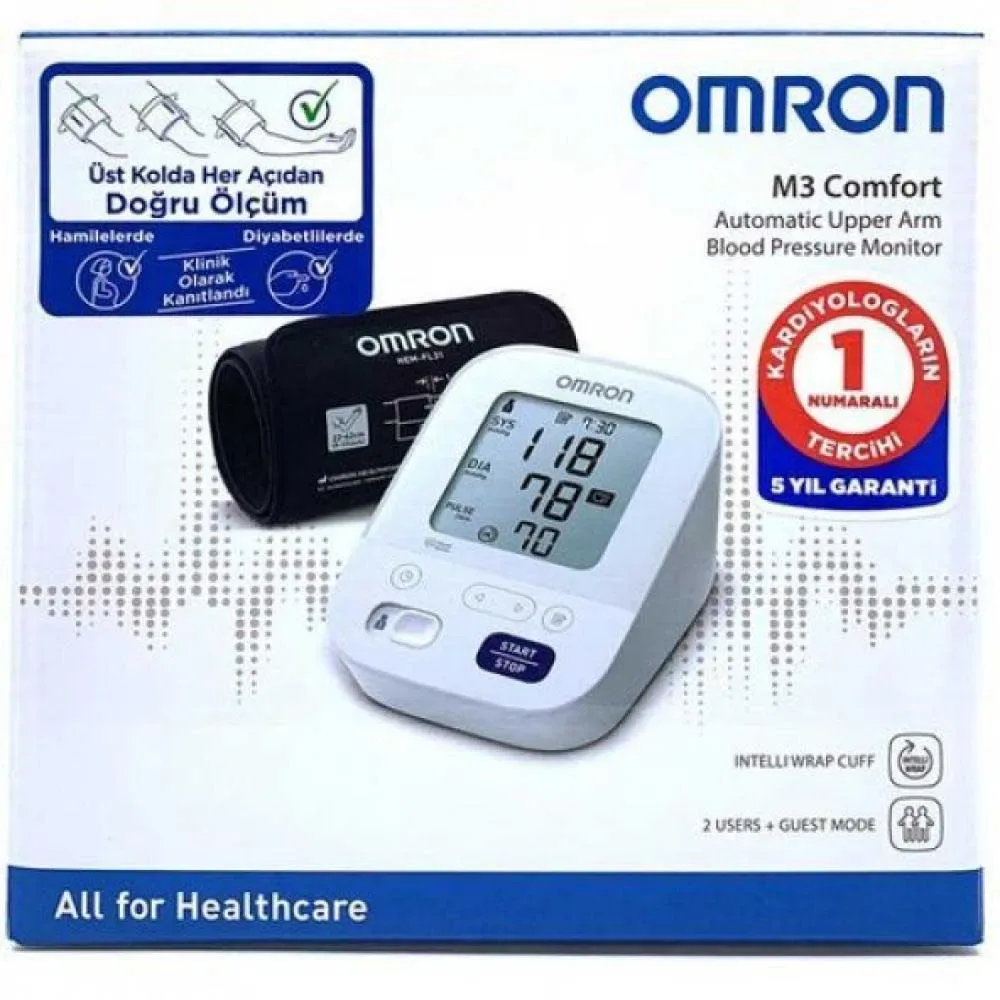 Omron M3 Comfort: Evde Hatasız Ölçümün En Kolay Yolu!  HEM-7155-E Intellisense Koldan Tansiyon Ölçer