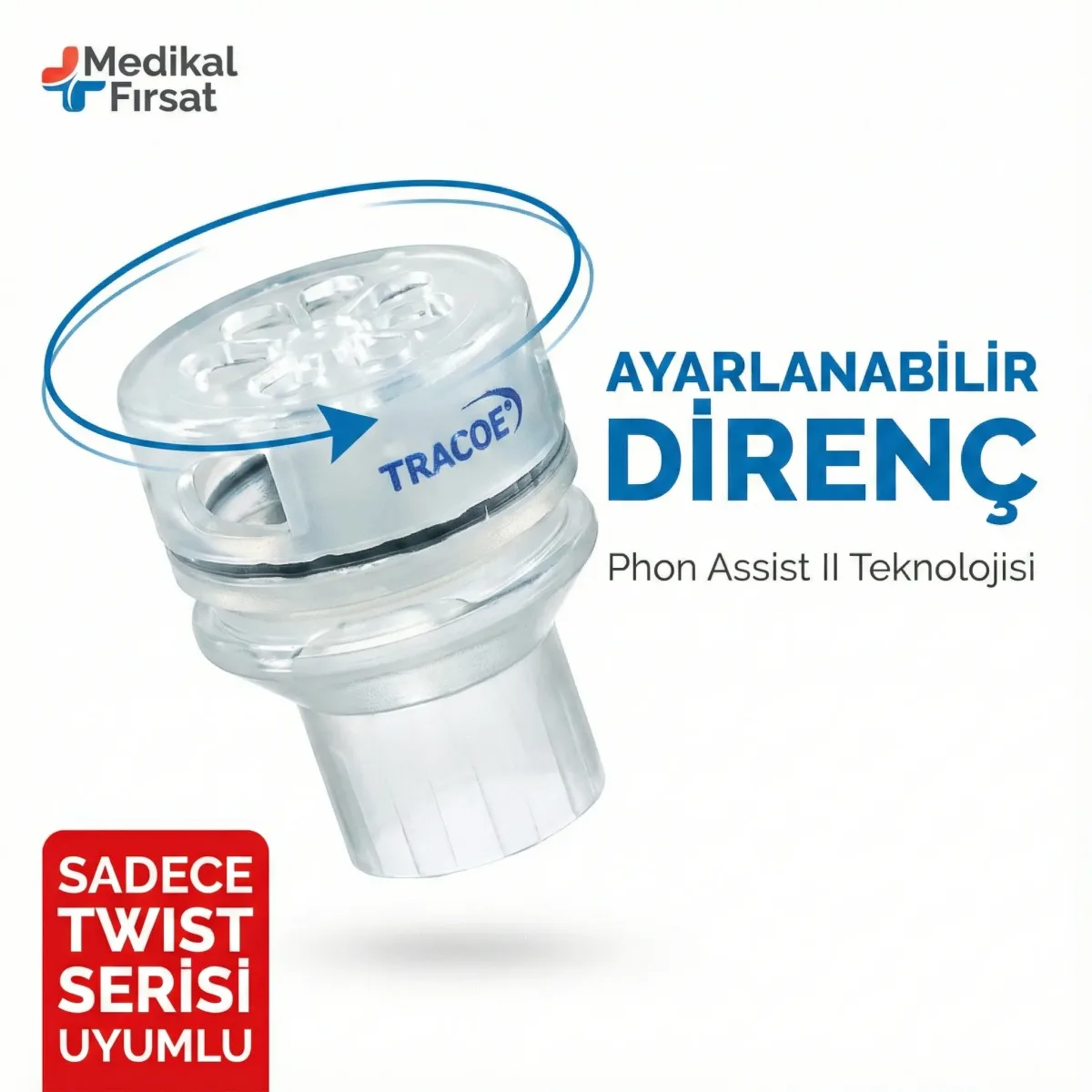TRACOE REF 655-T Ayarlanabilir Konuşma Valfi (Phon Assist II) – Twist Serisi Özel Uyumlu