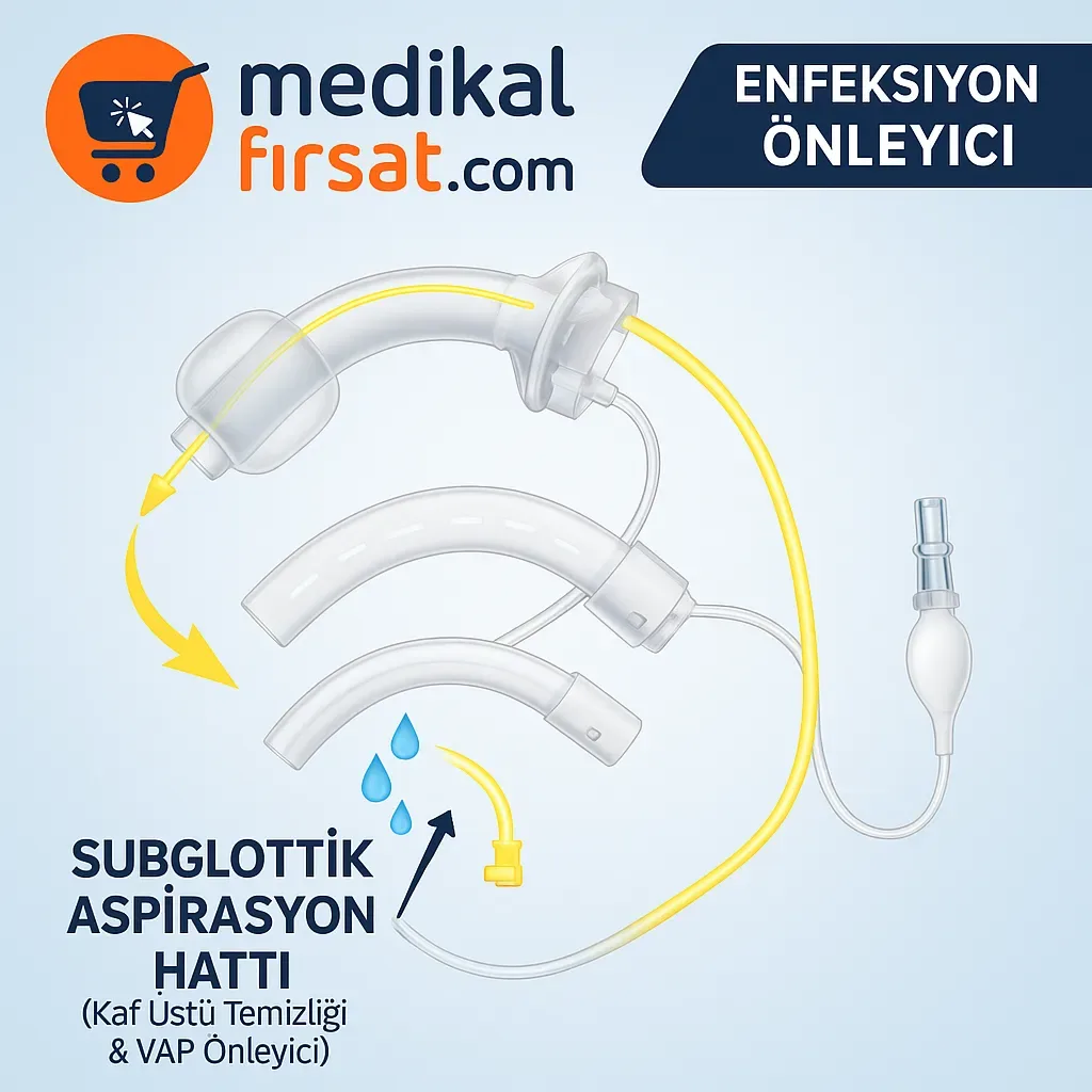 TRACOE Twist REF 306 Subglottik Aspirasyonlu ve Kaflı Trakeostomi Kanülü (VAP Önleyici) – 2 İç Kanüllü Set