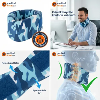 Wingmed W116 Yüksek Dansiteli Anatomik Sünger Boyunluk (Boyun Fıtığı ve Ağrı Destekleyici)