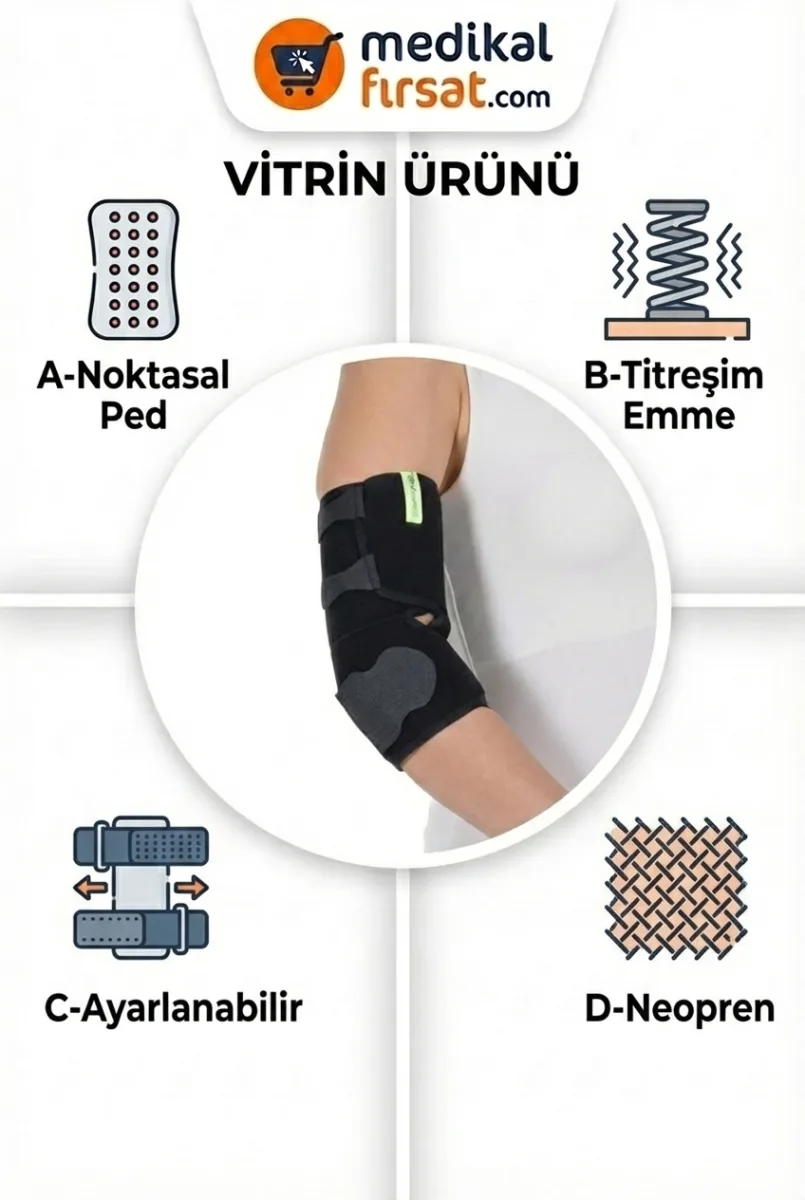 Wingmed W204 Epikondilit Bandı – Noktasal Silikon Ped ile Tenisçi & Golfçü Dirseğinde Hedefli Destek
