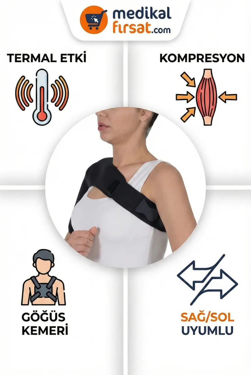 Wingmed W214 Neopren Omuz Destek Bandajı – Isı ve Kompresyon Etkili