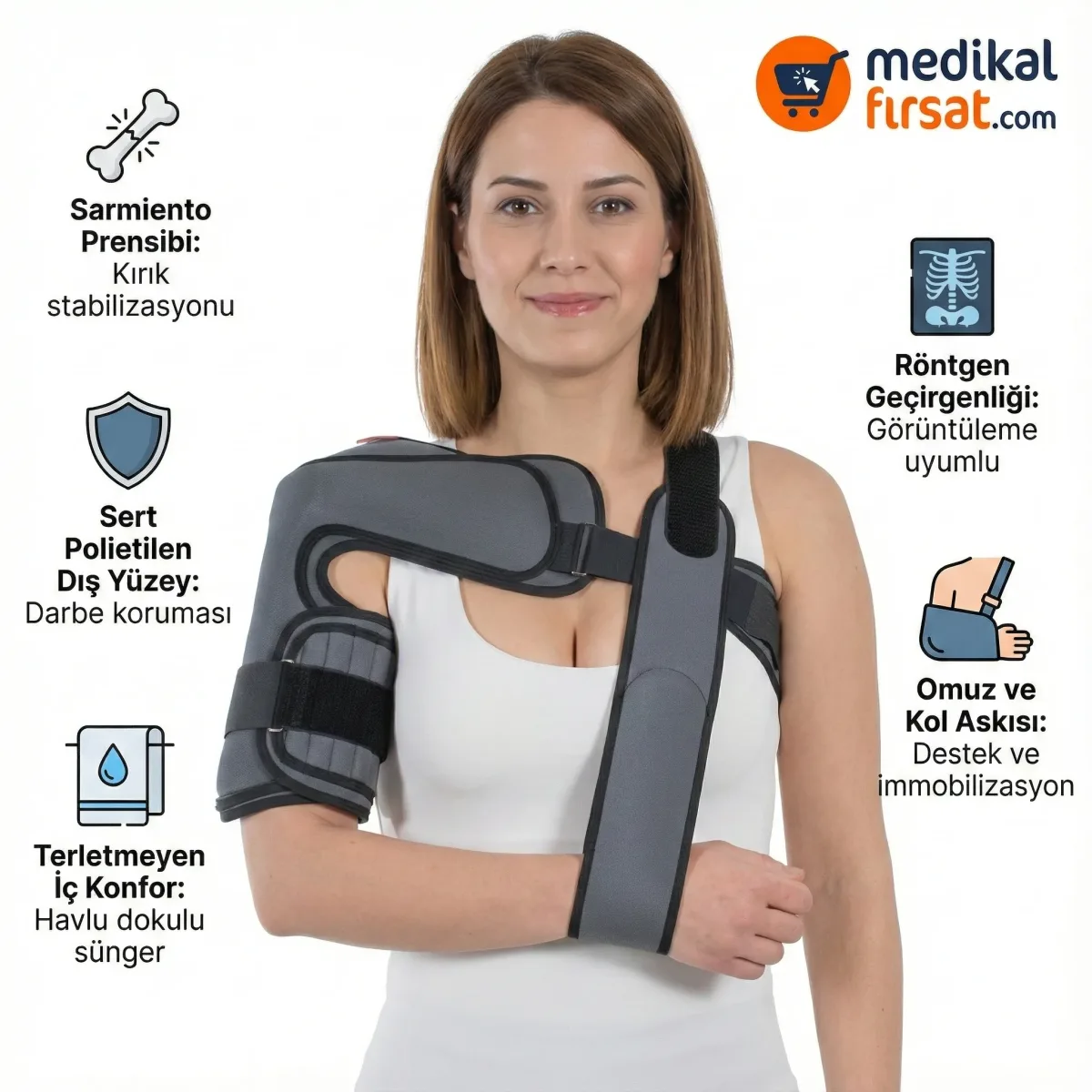 Wingmed W220 Humerus Breysi | Ortopedik Humerus Sabitleyici | Omuz Çıkığı – Kırık – Ameliyat Sonrası Destek Ortozu