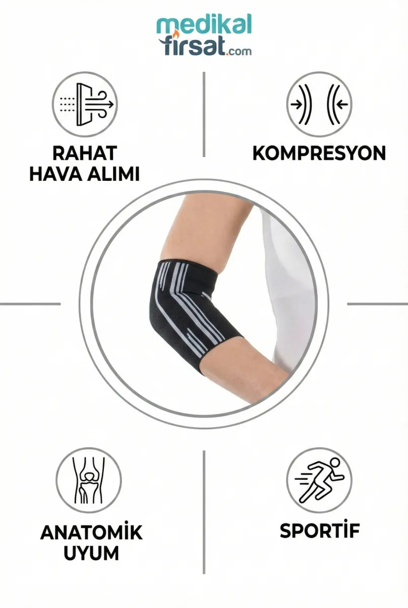 Wingmed W224 Sportif Elastik Örme Dirseklik – Hava Alan Anatomik Kompresyon Desteği