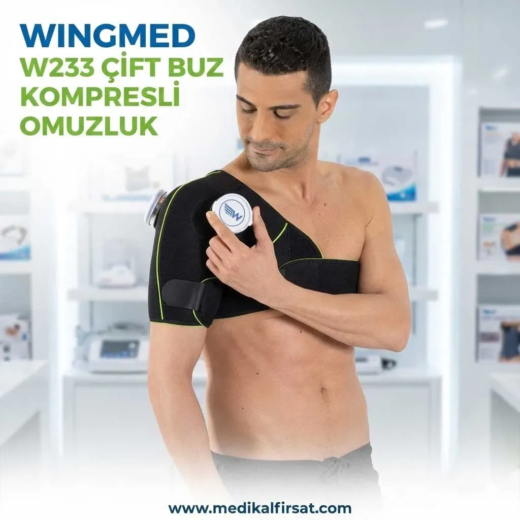 Wingmed W233 Çift Buz Kompresli Omuzluk - Soğuk Uygulamalı Omuz Destek Bandajı