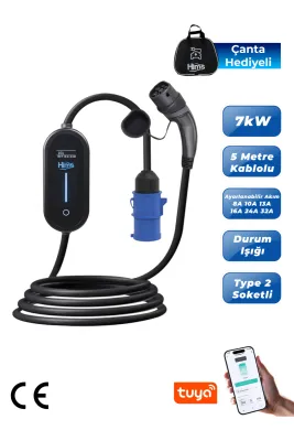 7kW Ev Tipi Taşınabilir Elektrikli Araç Şarj İstasyonu HCTK-7-PS