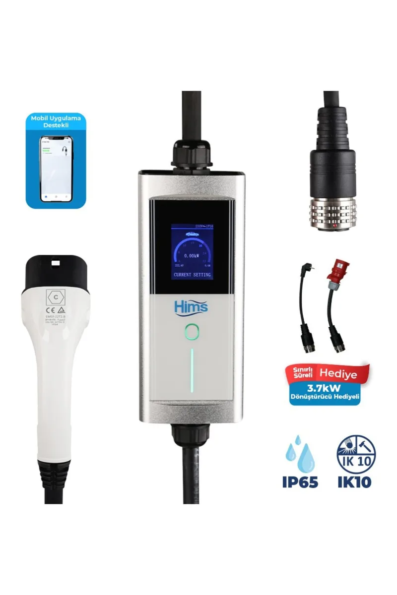 HCTK-22-G 22kW Tip 2 Taşınabilir Mobil Elektrikli Araç Şarj İstasyonu