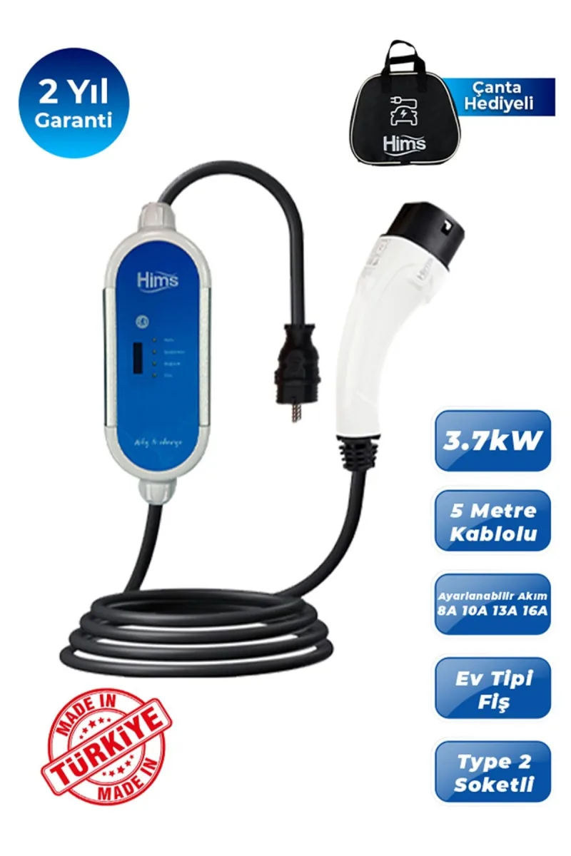 HCTK-G-3 3.7kW Ev Tipi Taşınabilir Elektrikli Araç Şarj İstasyonu