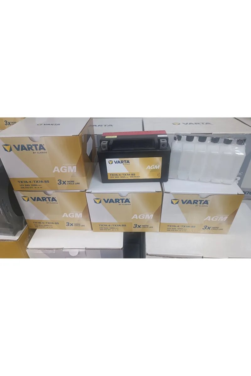 Powersports Agm TX7A-BS (12V 6AH) Motosiklet Aküsü Yeni Seri (Gold)