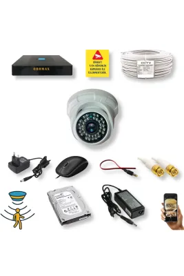 1 Kameralı Set – Hareket Algılayan Gece Görüşlü 5 MP Sony Lensli FullHD İç Mekan Güvenlik Kamerası Seti D136B-9004