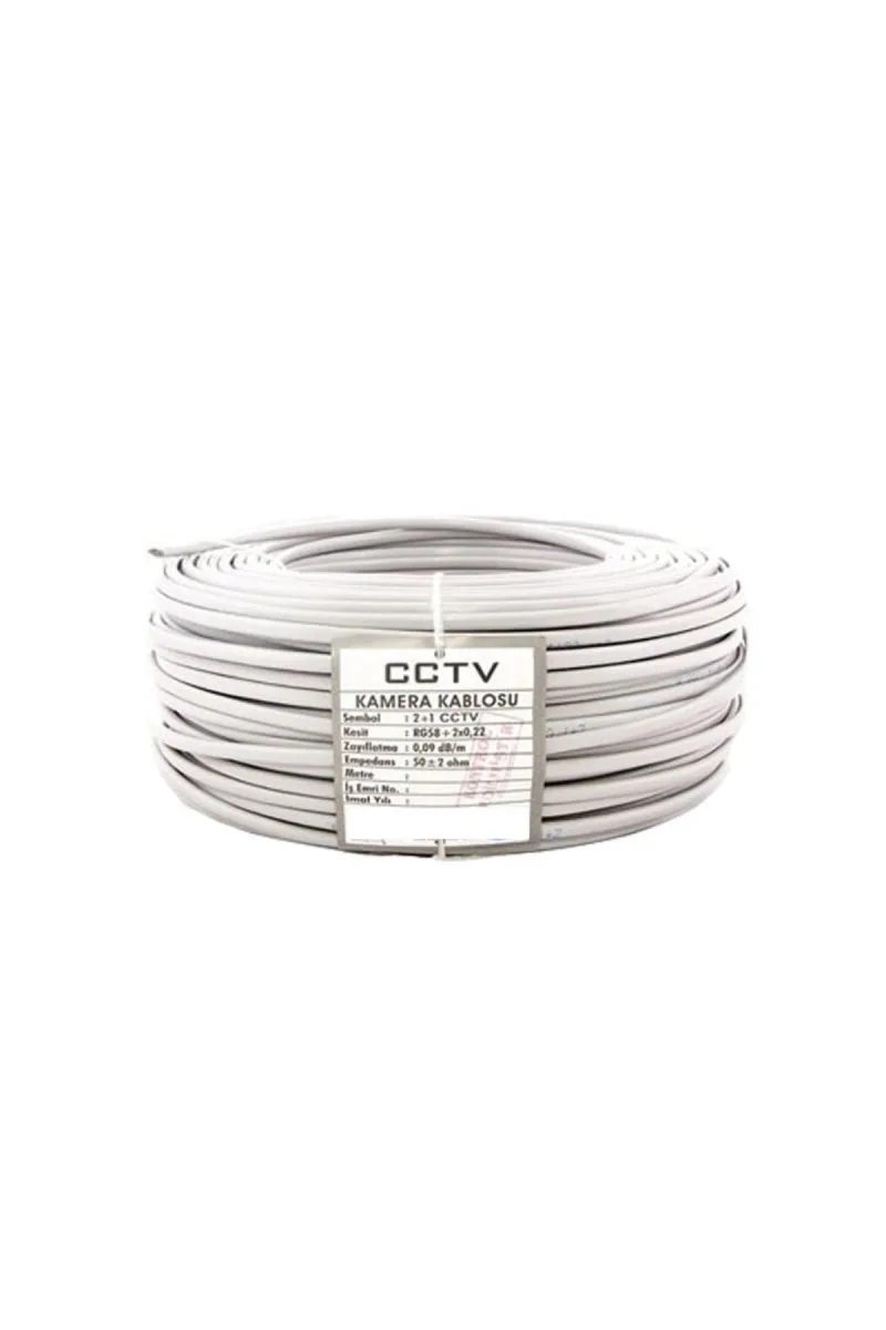2+1 2x0.22 Folyolu Lüks Cctv Kamera Kablosu 25MT.