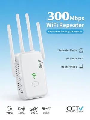 300 Mbps WiFi Güçlendirici - Dual Band 4 Antenli Menzil Genişletici - WİFİ Repeater