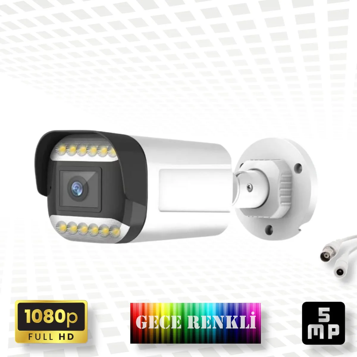 Gece Renkli Gösteren FullHD 5Mp Lensli 12 Ultra Warm Ledli Güvenlik Kamerası 312W