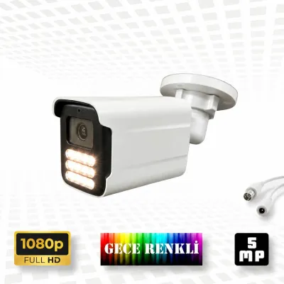 Gece Renkli Gösteren FullHD 5Mp Lensli 15 Warm Ledli Güvenlik Kamerası 3015W